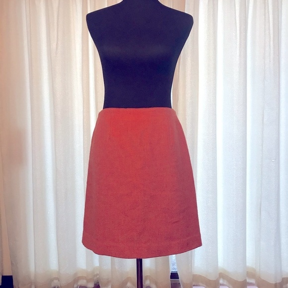 Vintage 90s Ann Taylor Wool Skirt Coral 6 Petite - Picture 1 of 9
